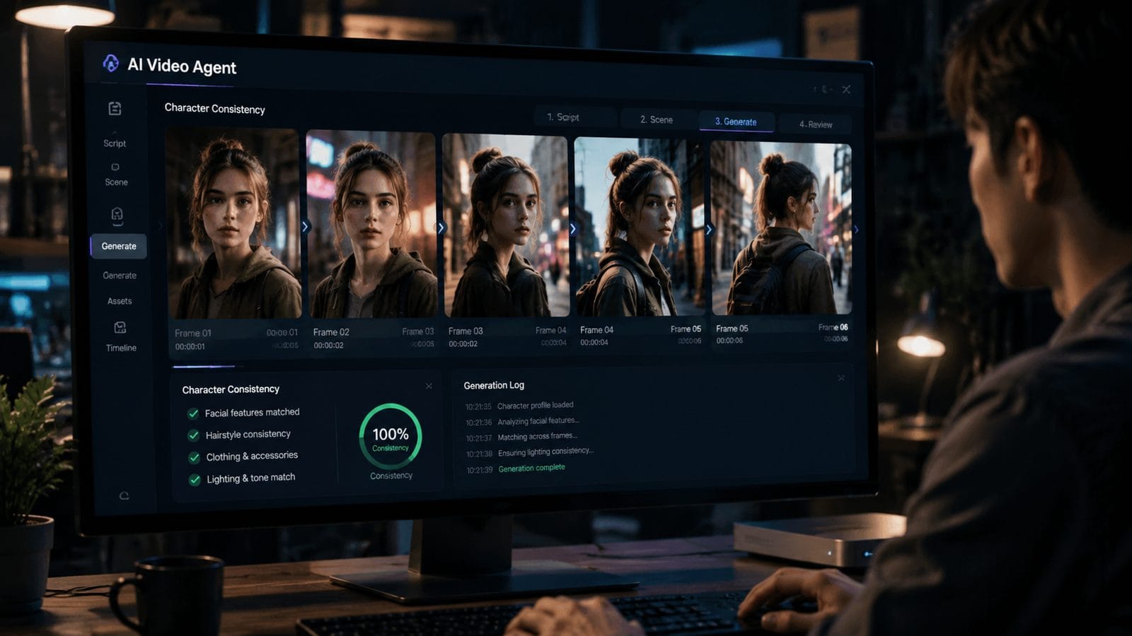 Illustration: AI video agent consistent characters