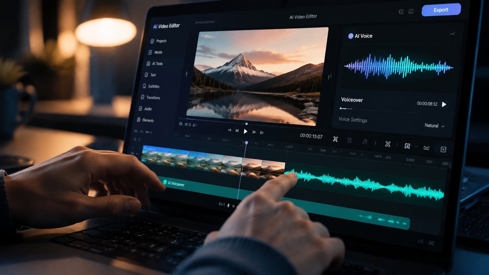 Illustration: ai video editor with voiceover feature