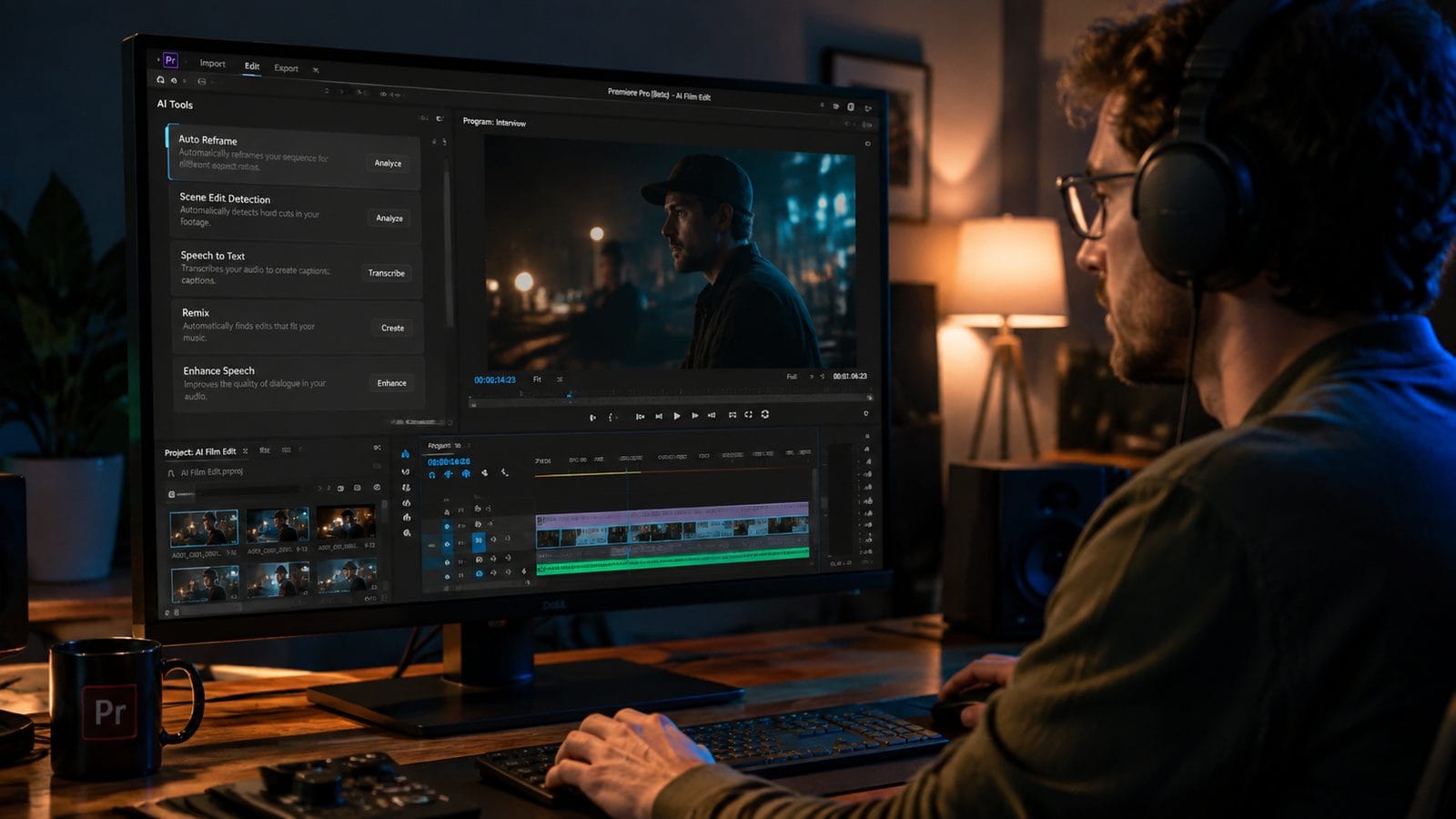 Illustration: ai video editing features in premiere