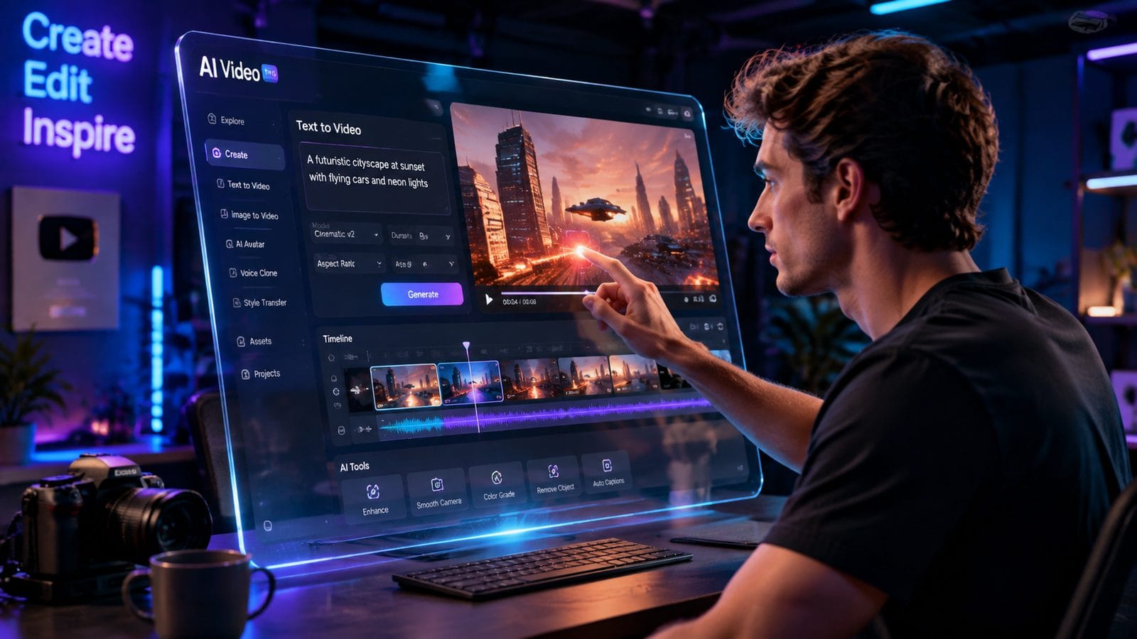 Illustration: best ai video tools for youtube creators