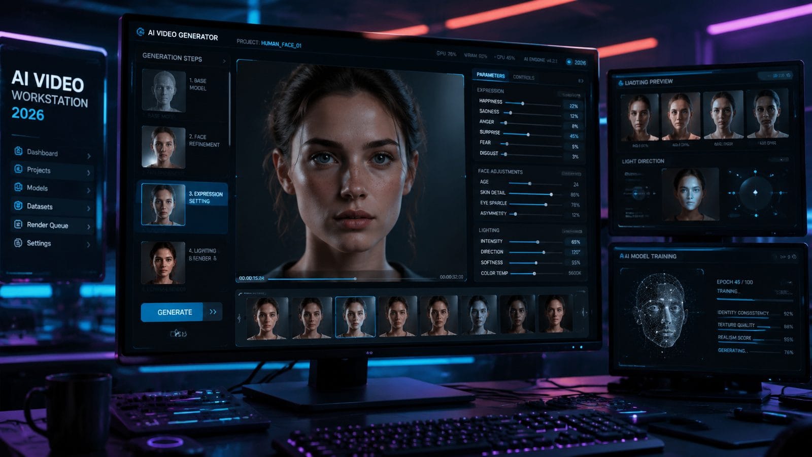Illustration: generate realistic people with ai video