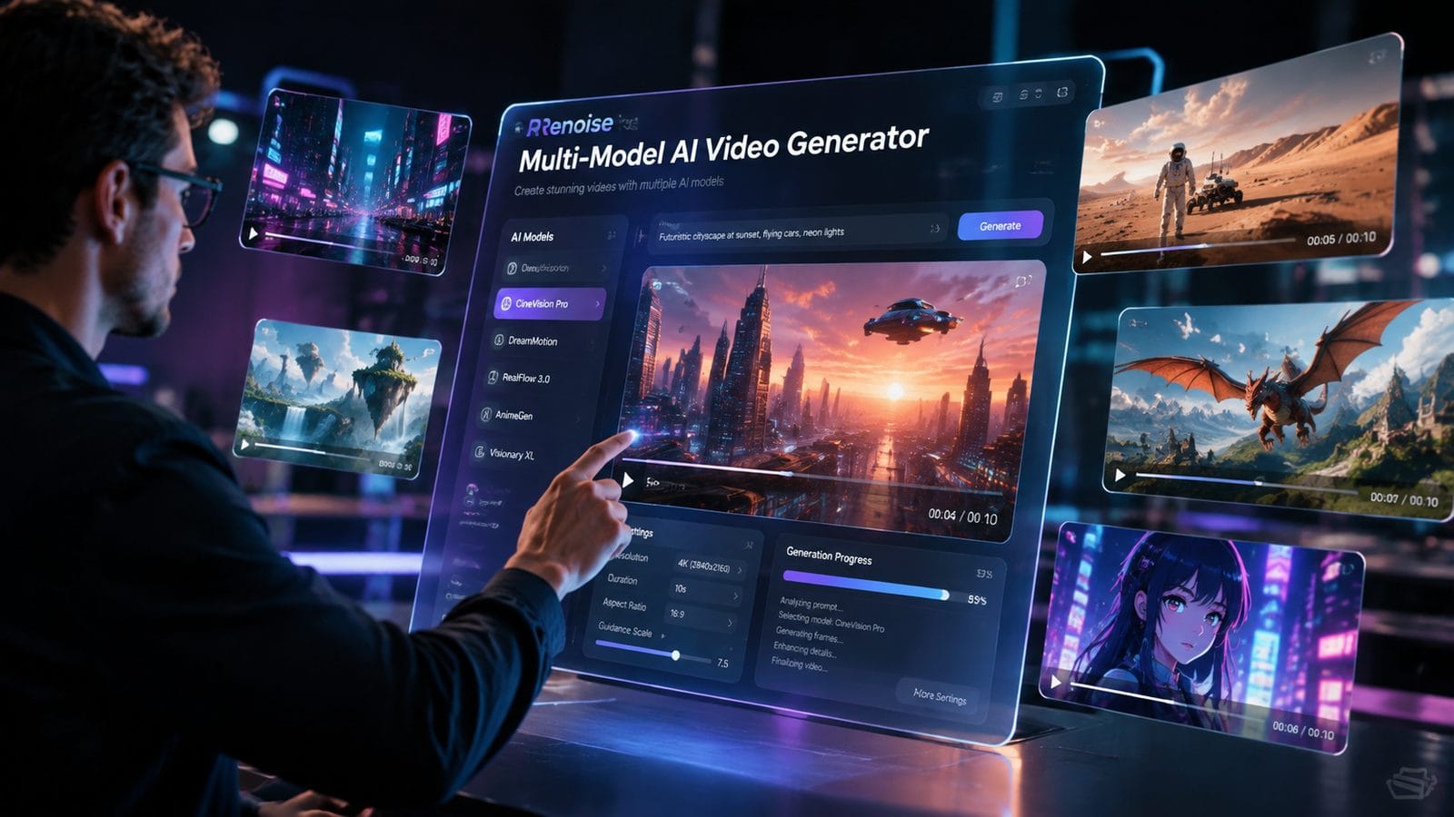 Illustration: renoise multi-model ai video generator
