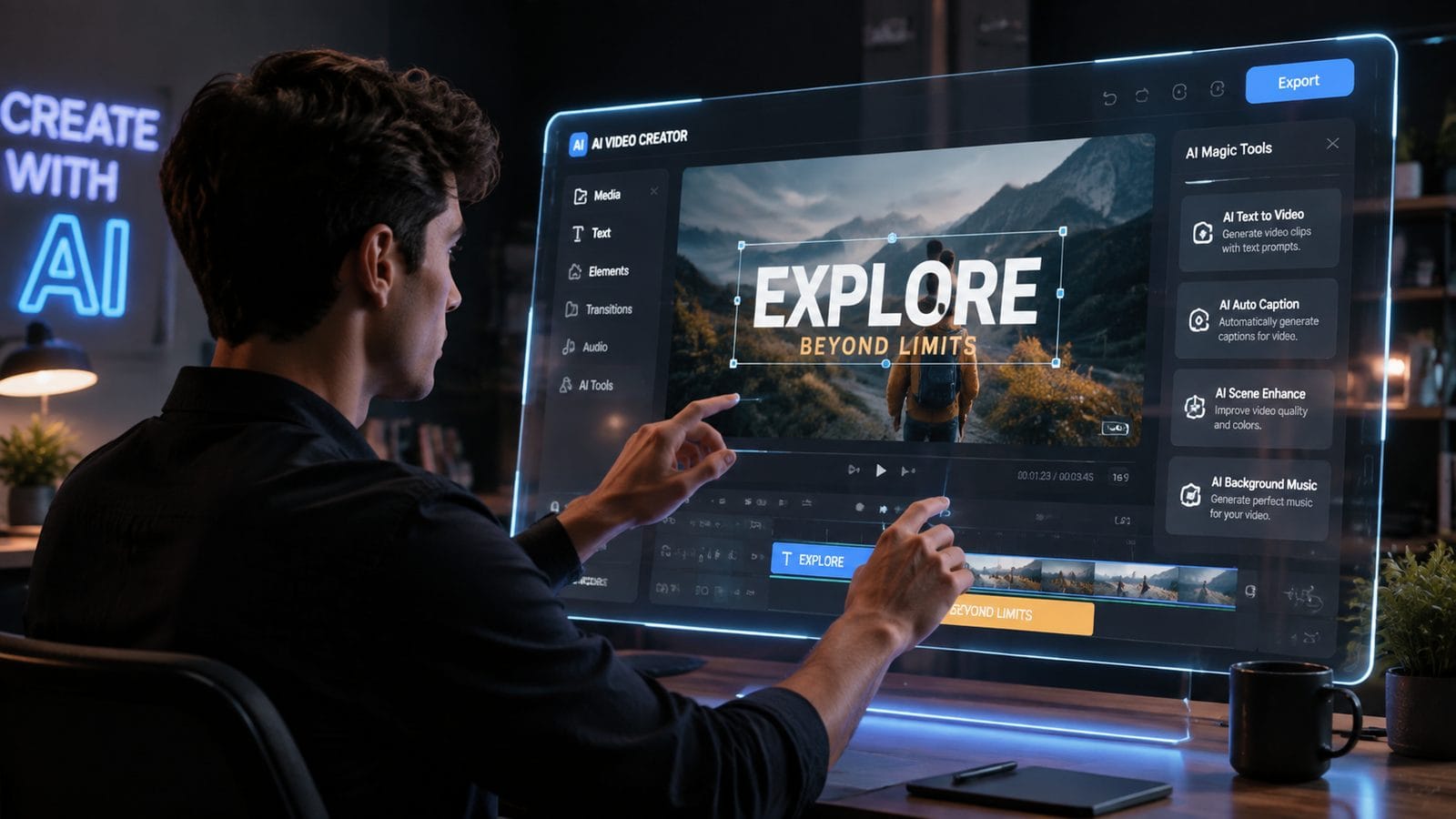 Illustration: ai video generation with text overlays
