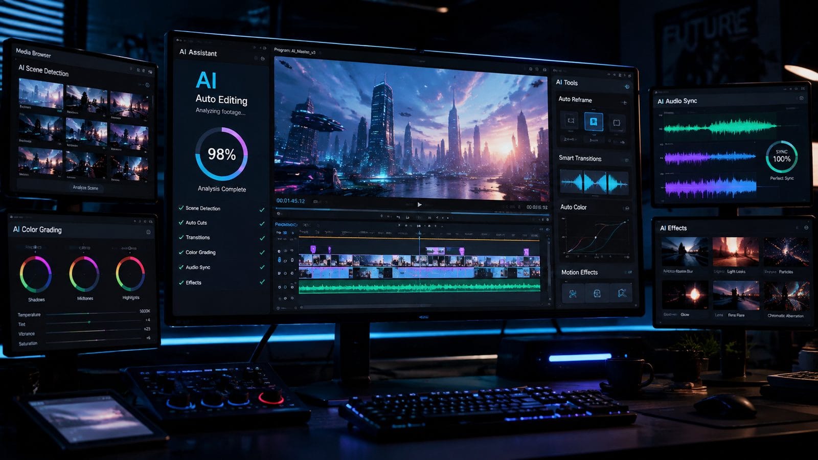 Illustration: automated ai video editing software