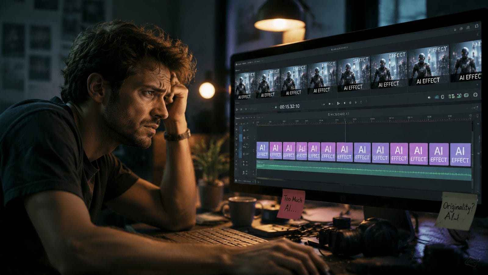 Illustration: overused effects in ai video editing