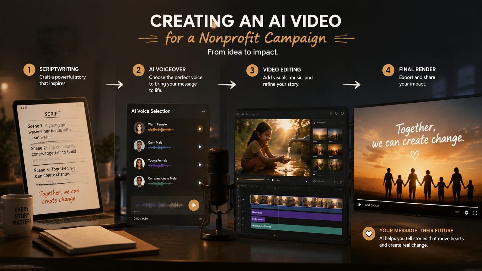 ai video for nonprofit fundraising workflow
