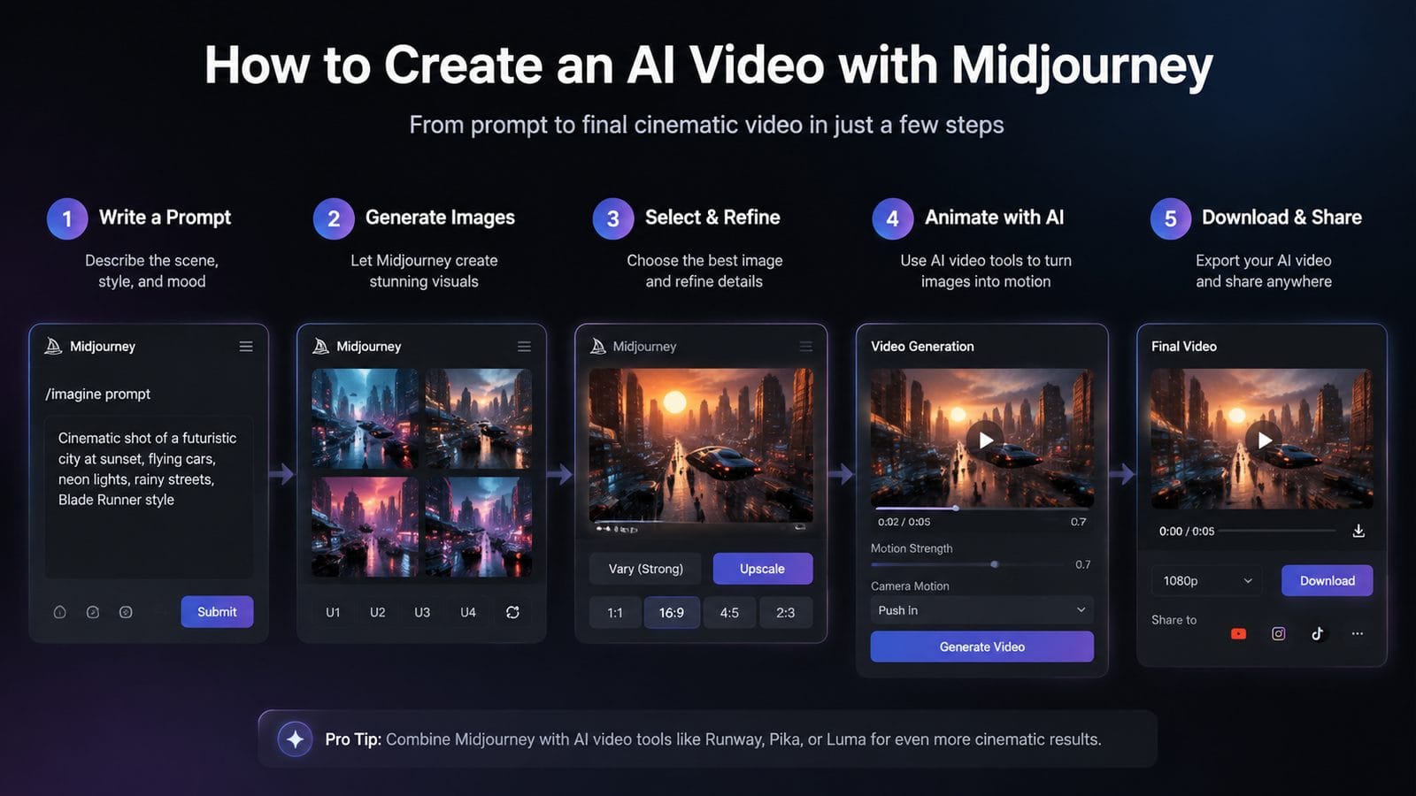 midjourney video ai free tool workflow