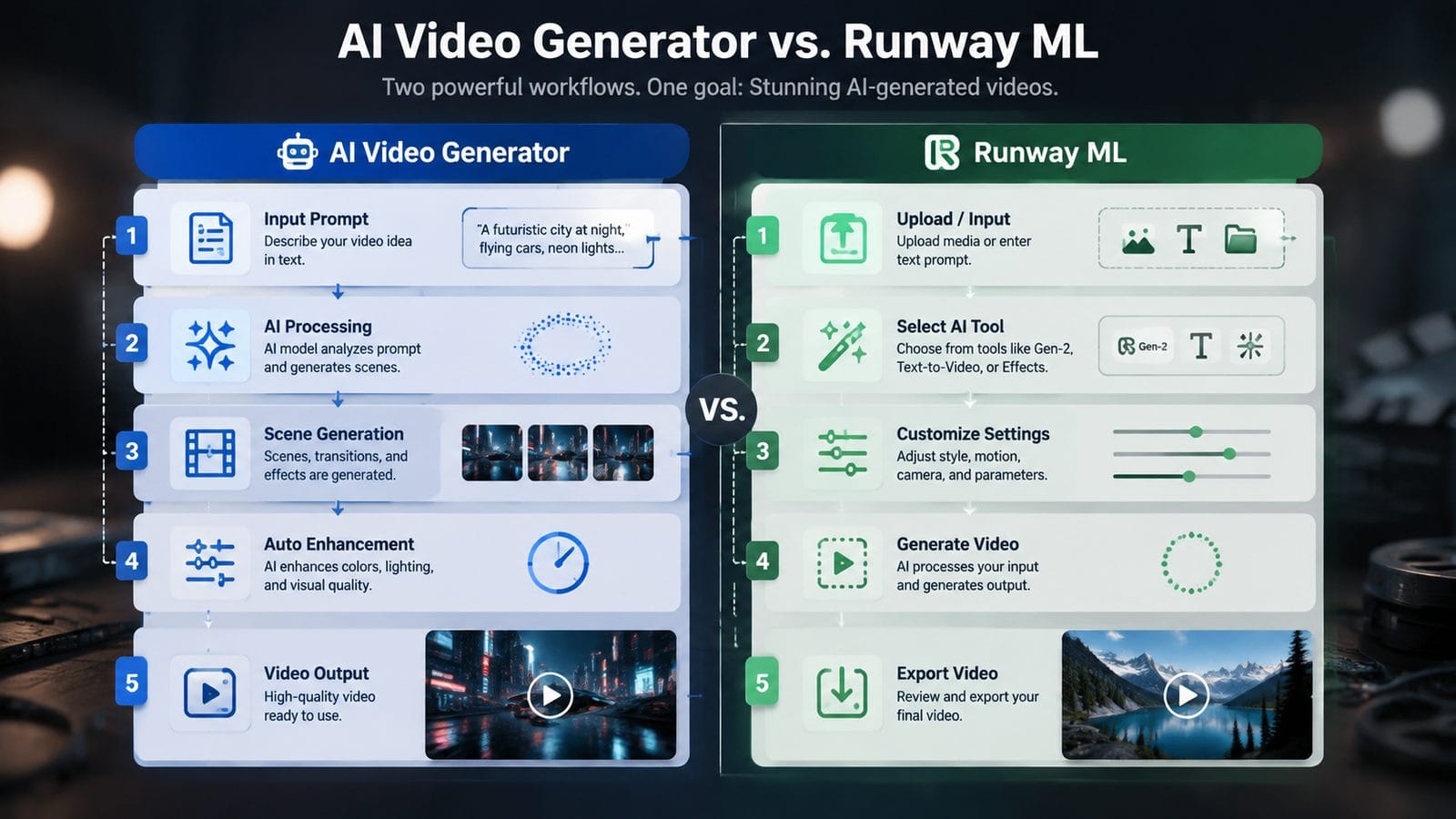 ai video generator vs runway ml workflow