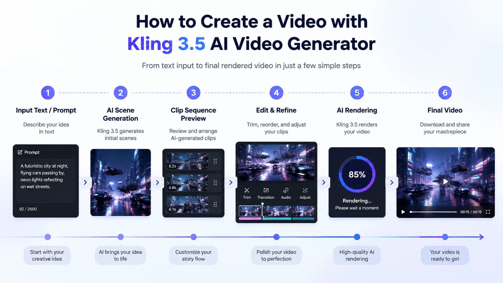 kling 3.5 ai video generator workflow