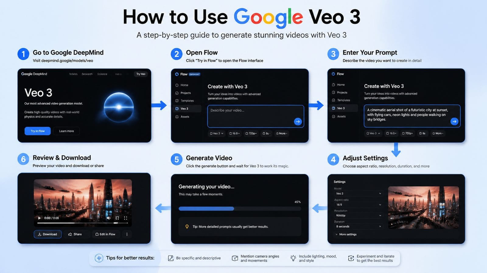 how to use Google Veo 3 video generator workflow