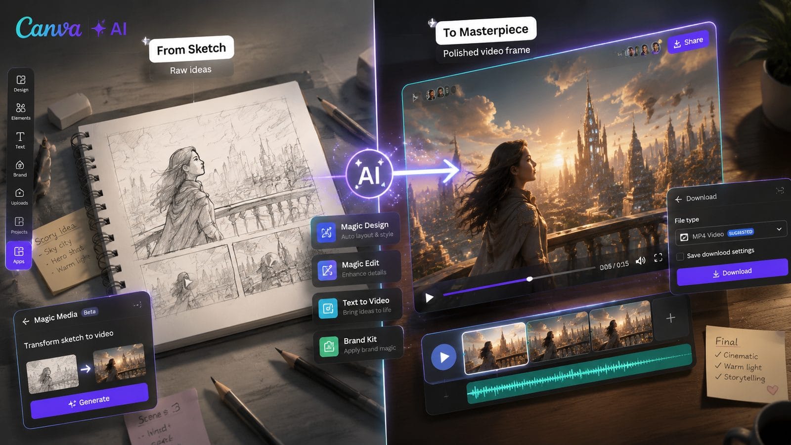 canva + ai video workflow for creators workflow