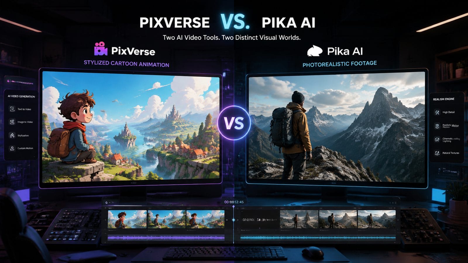 PixVerse vs Pika AI video comparison workflow