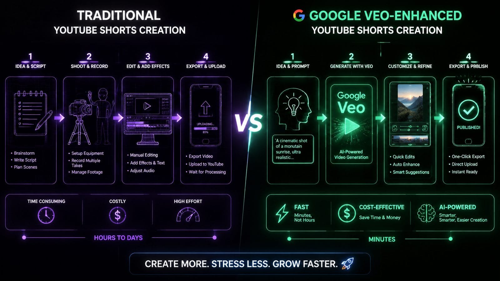 google veo youtube shorts workflow