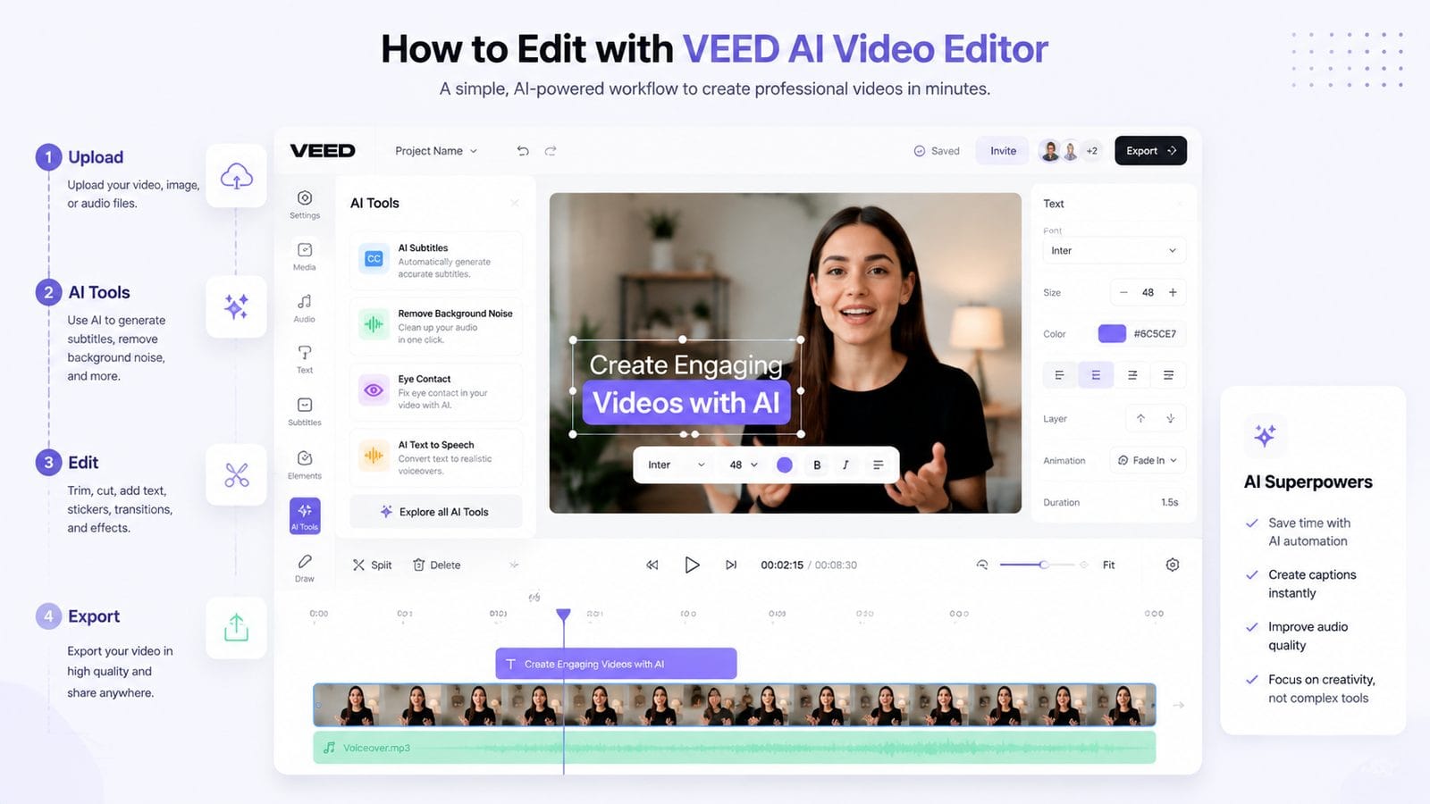 veed ai video editor review workflow