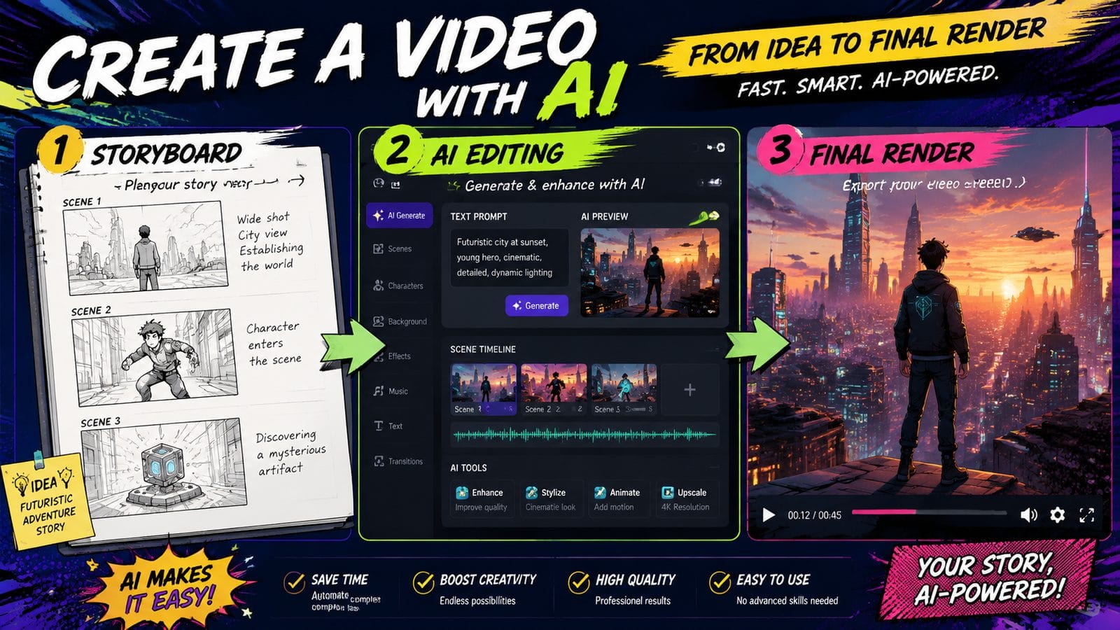 ai video creator no subscription needed workflow