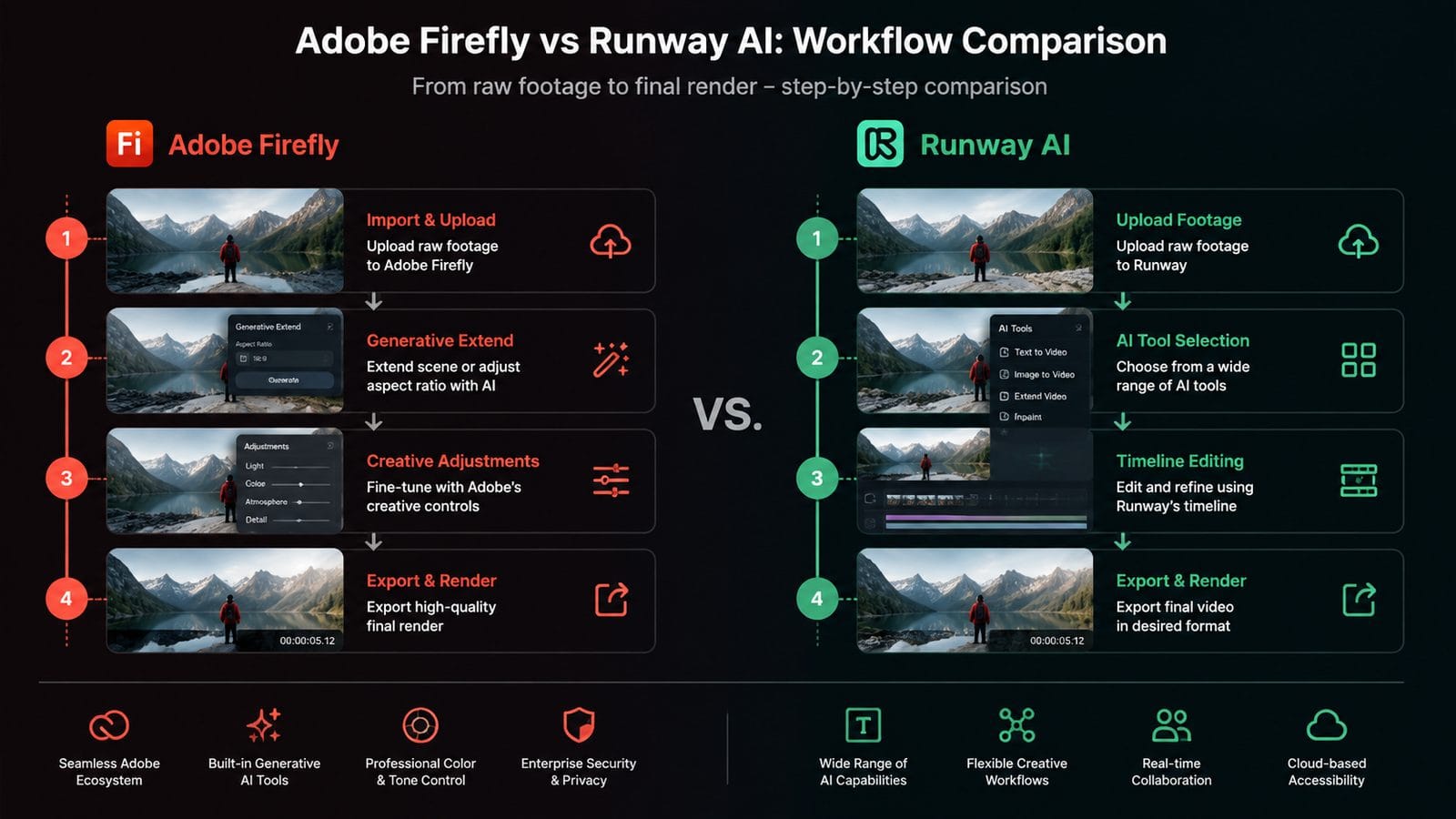 Adobe Firefly vs Runway AI video workflow