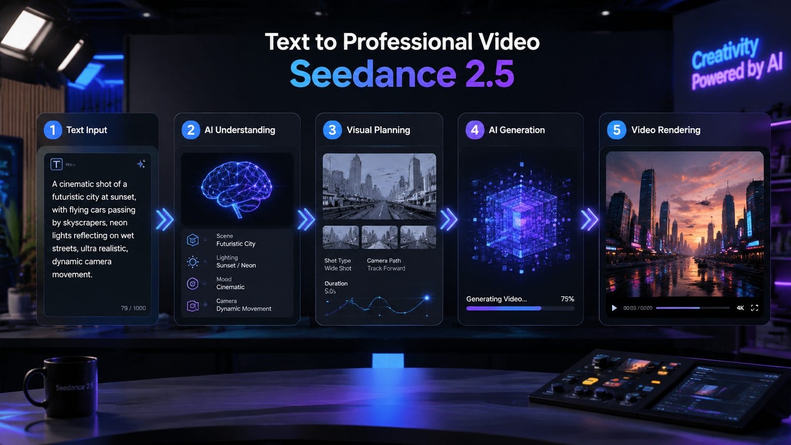 text to professional video seedance 2.5 workflow