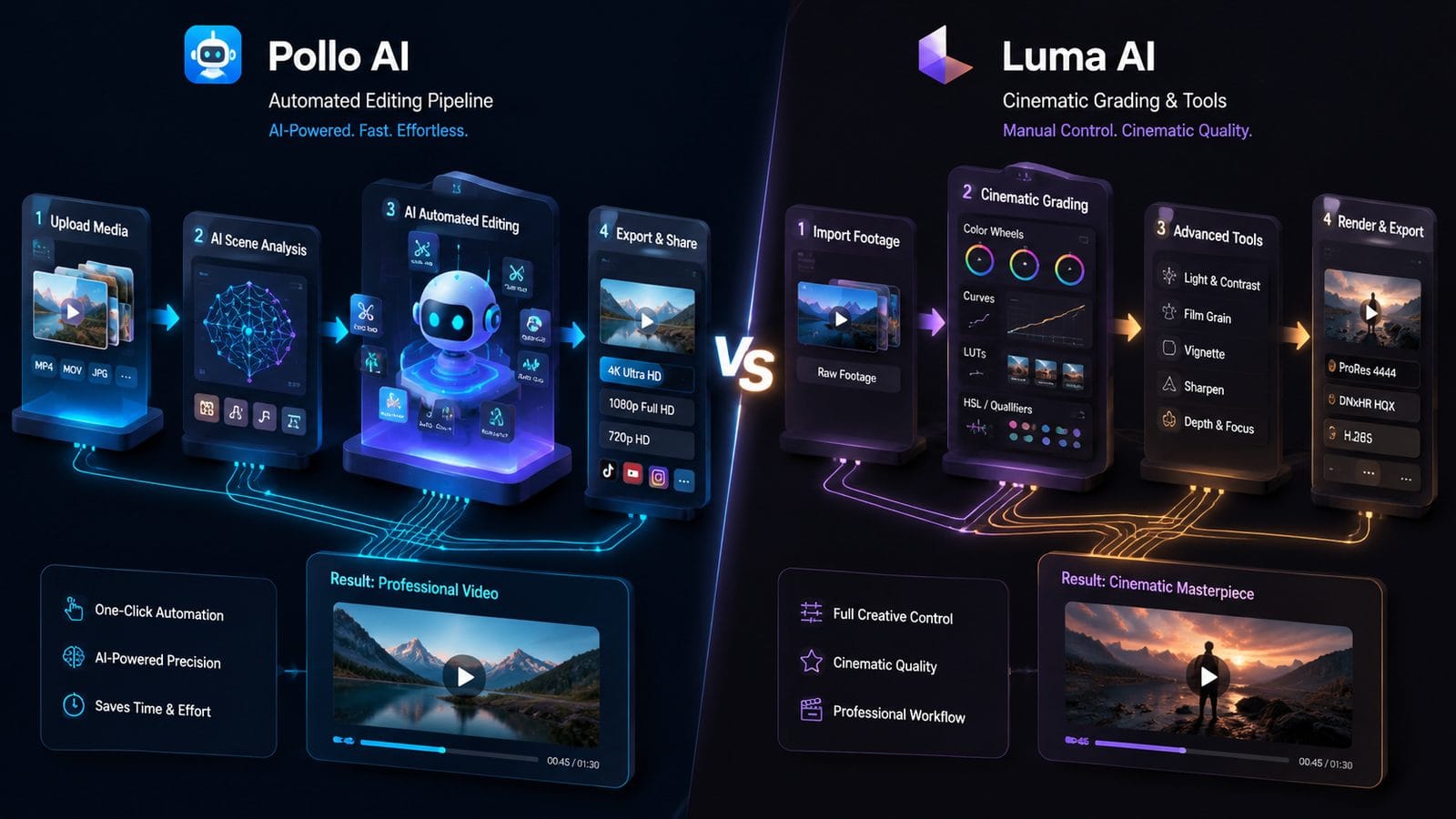 pollo ai vs luma ai comparison workflow