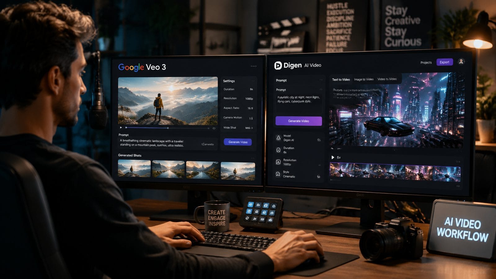 Google Veo 3 vs Digen AI video workflow