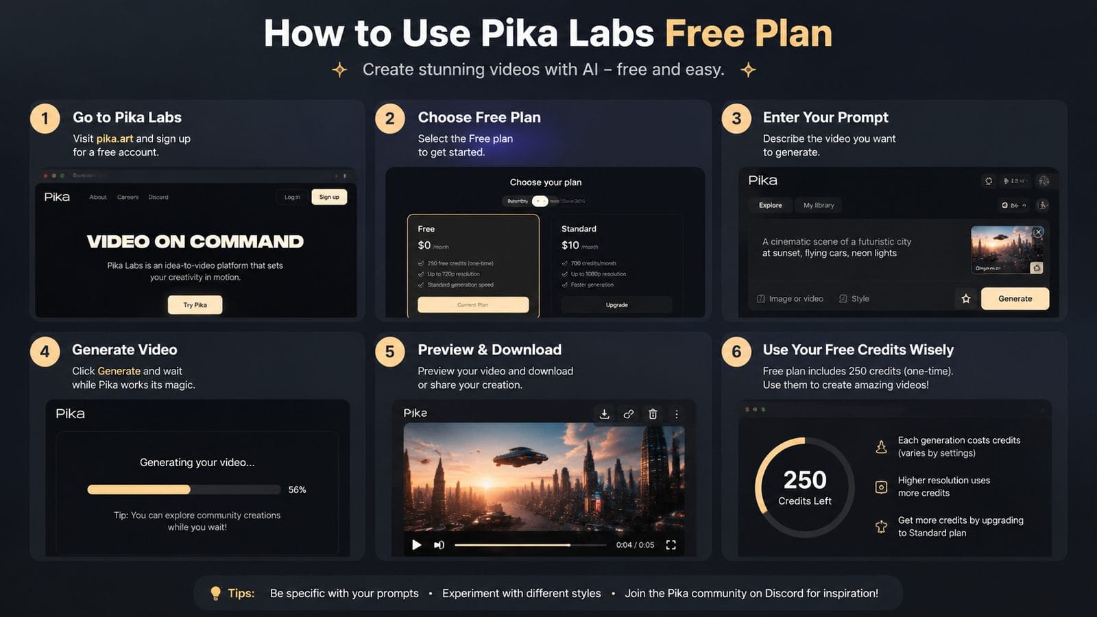 pika labs free plan limits workflow