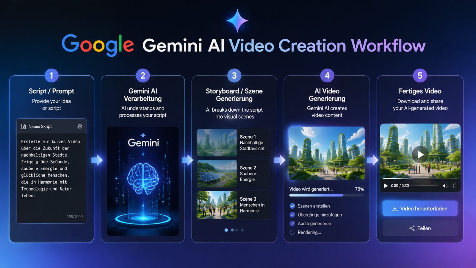 google gemini ai video creation workflow