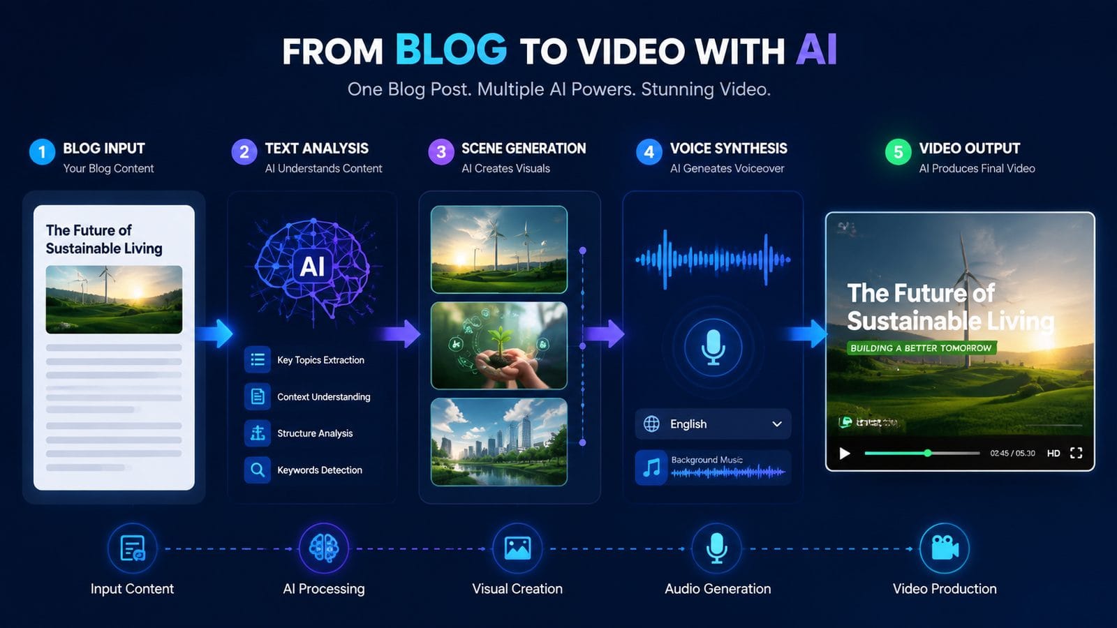 how to generate ai videos from blogs workflow