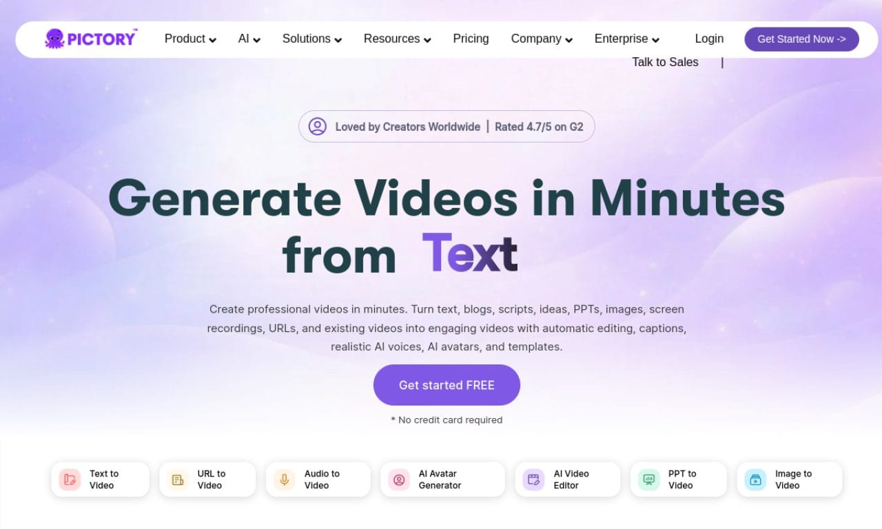 Pictory screenshot