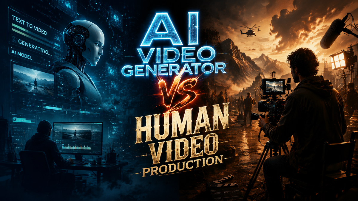 Gerador de Vídeo AI vs Produção Humana: Qual Escolher?