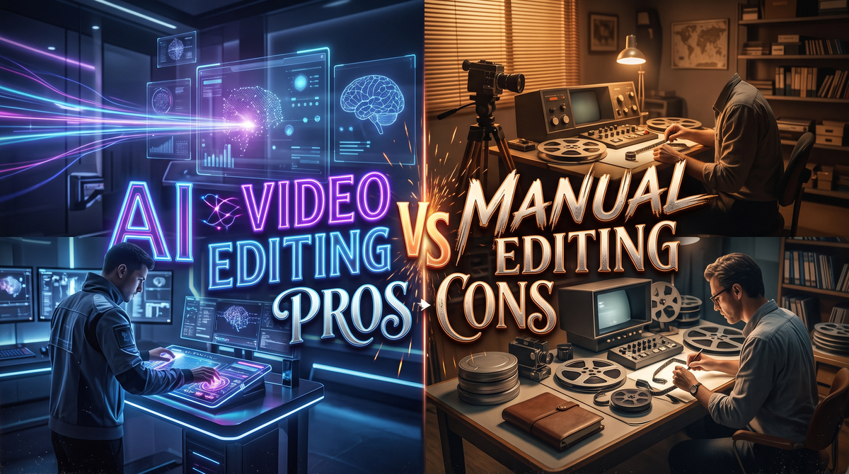 Edición de video con IA vs manual: pros y contras (2026)