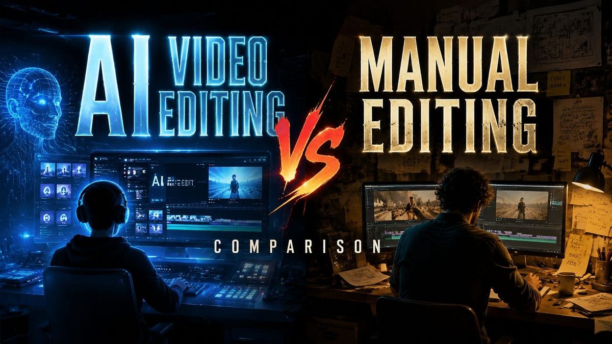 Edición de vídeo con IA vs manual: Comparativa 2026