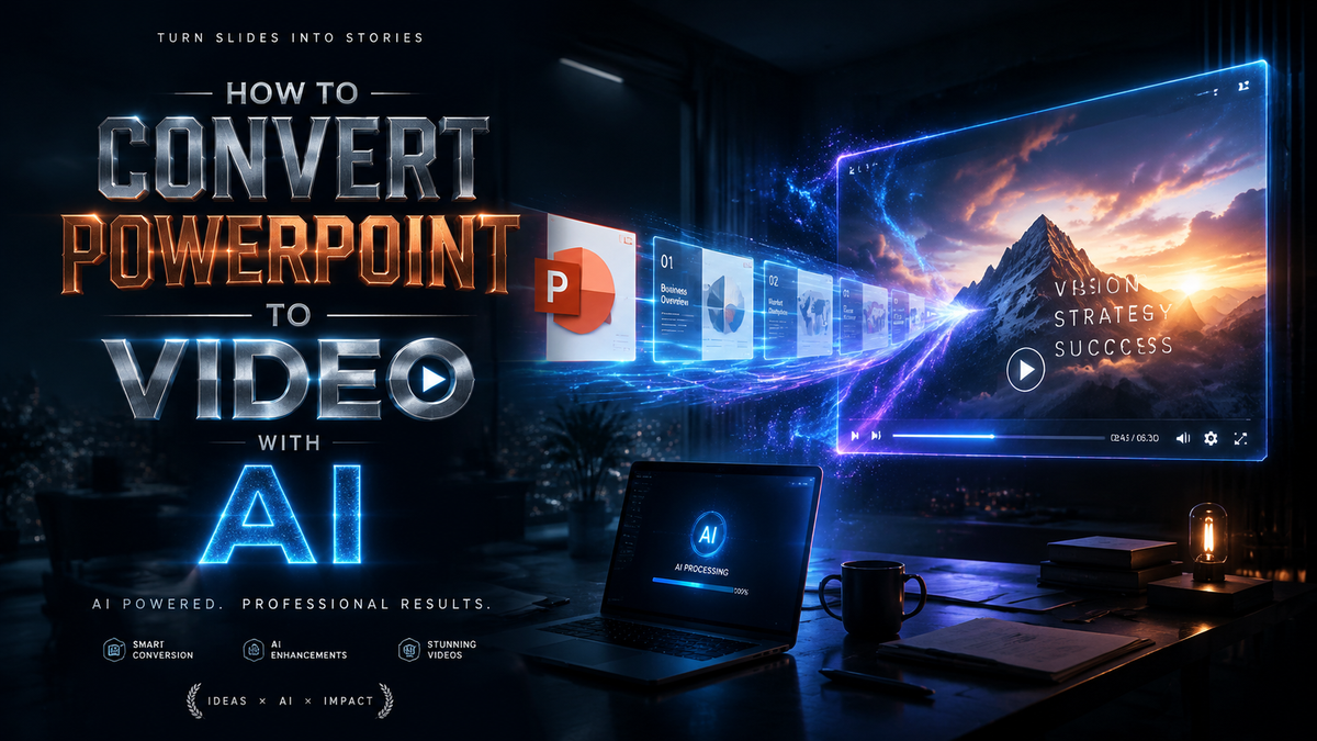 Cómo convertir PowerPoint a video con IA en 2026 - Guía fácil