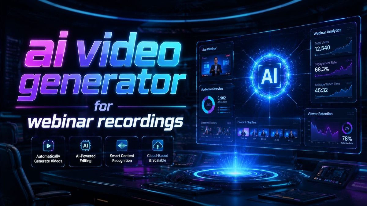 How Does AI Video Generator for Webinar Recordings Work in 2026?