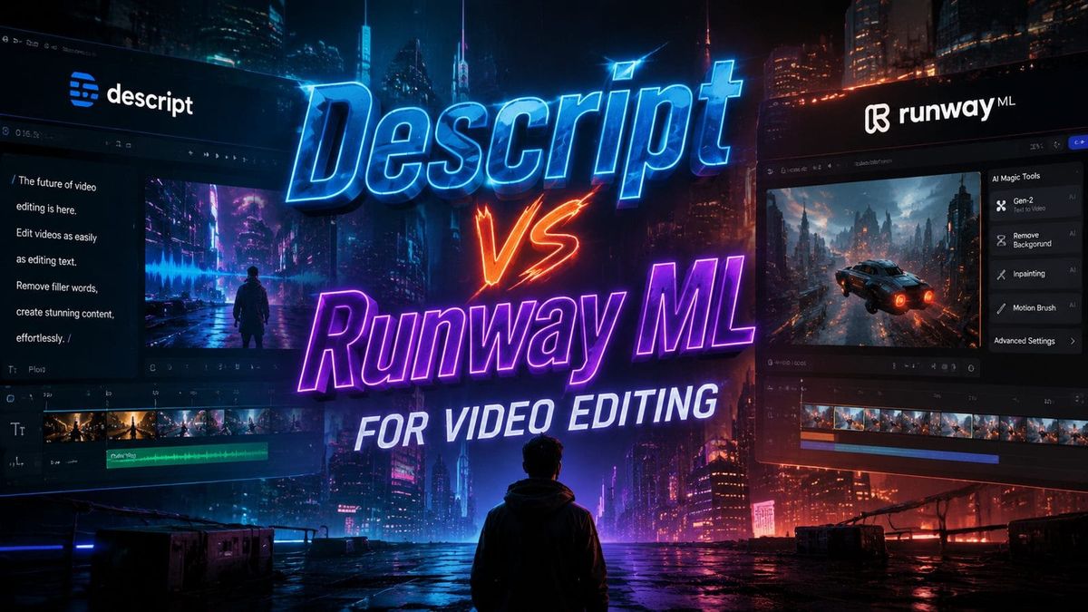 Descript vs Runway ML para edición de video: Comparativa 2026