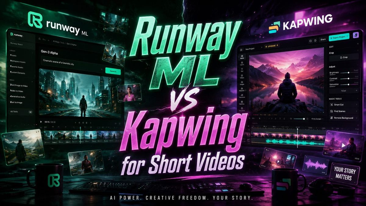 Runway ML vs Kapwing para videos cortos: Comparativa 2026