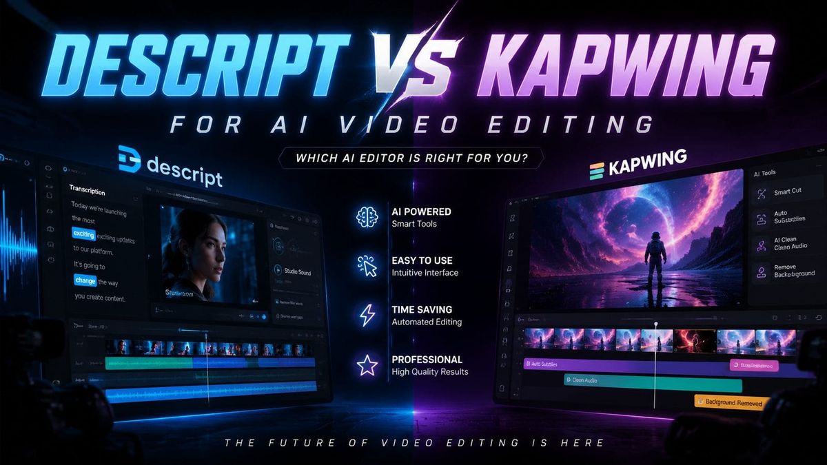 Descript vs Kapwing for AI Video Editing: Which Tool Wins in 2026?