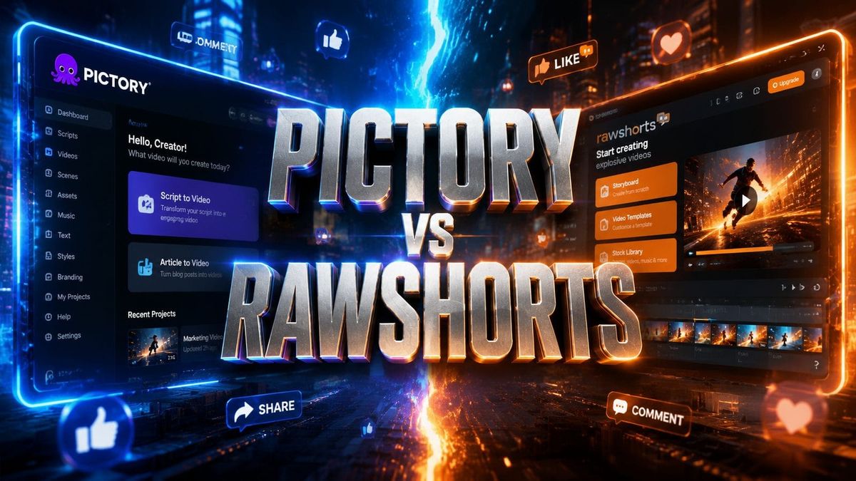 Pictory vs RawShorts：ソーシャルメディア動画作成ツール比較