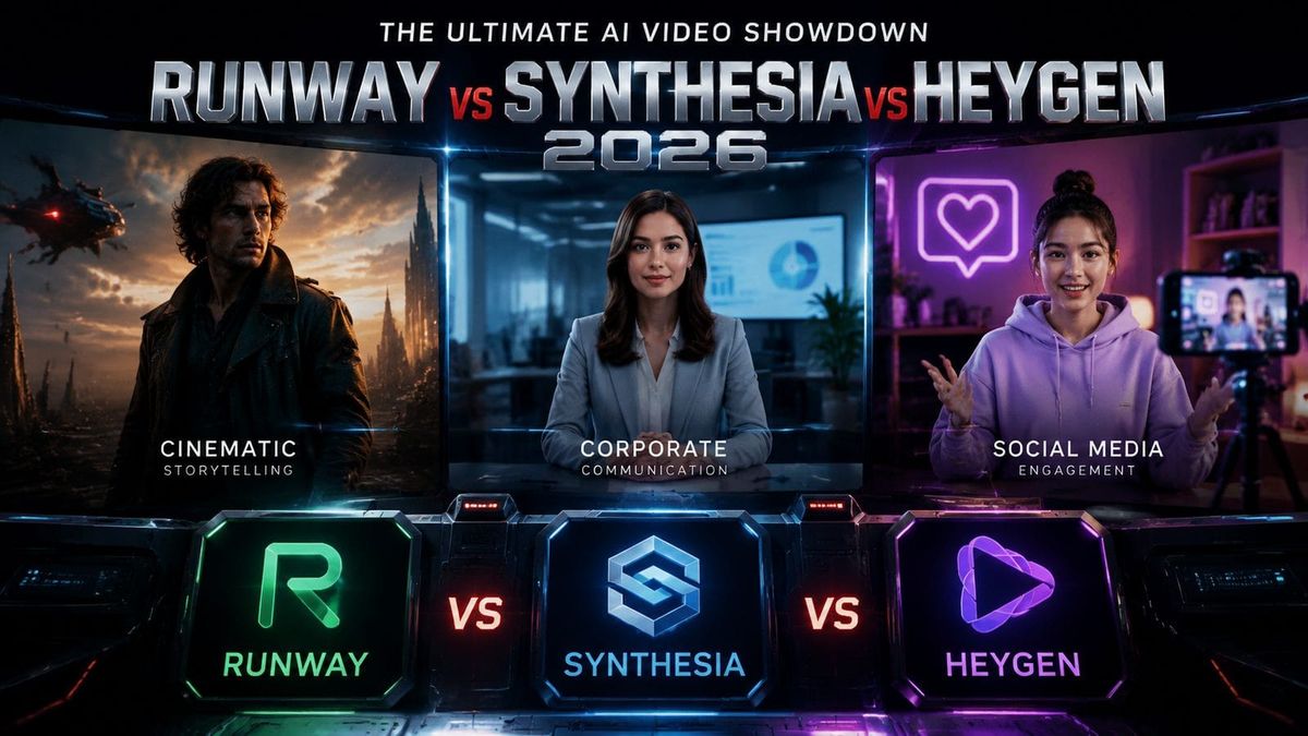 Runway vs Synthesia vs HeyGen 2026: Which AI Video Tool Wins?