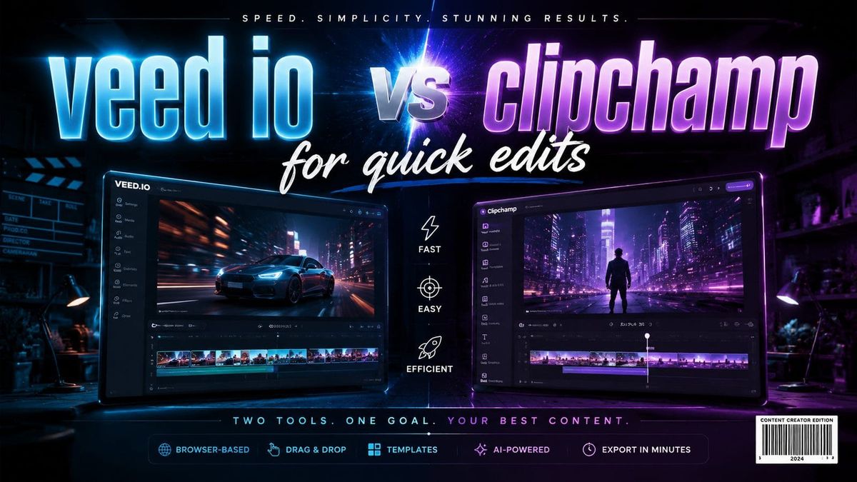 Veed.io vs Clipchamp: Which Is Faster for Quick Edits in 2026?