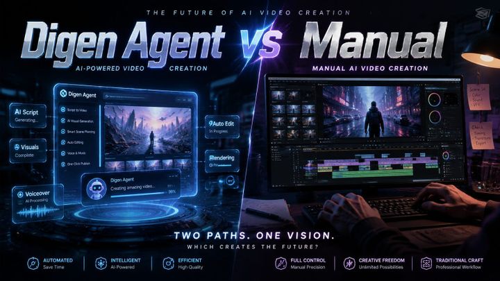 Digen Agent vs Manual AI Video Creation: Which Saves More Time in 2026?