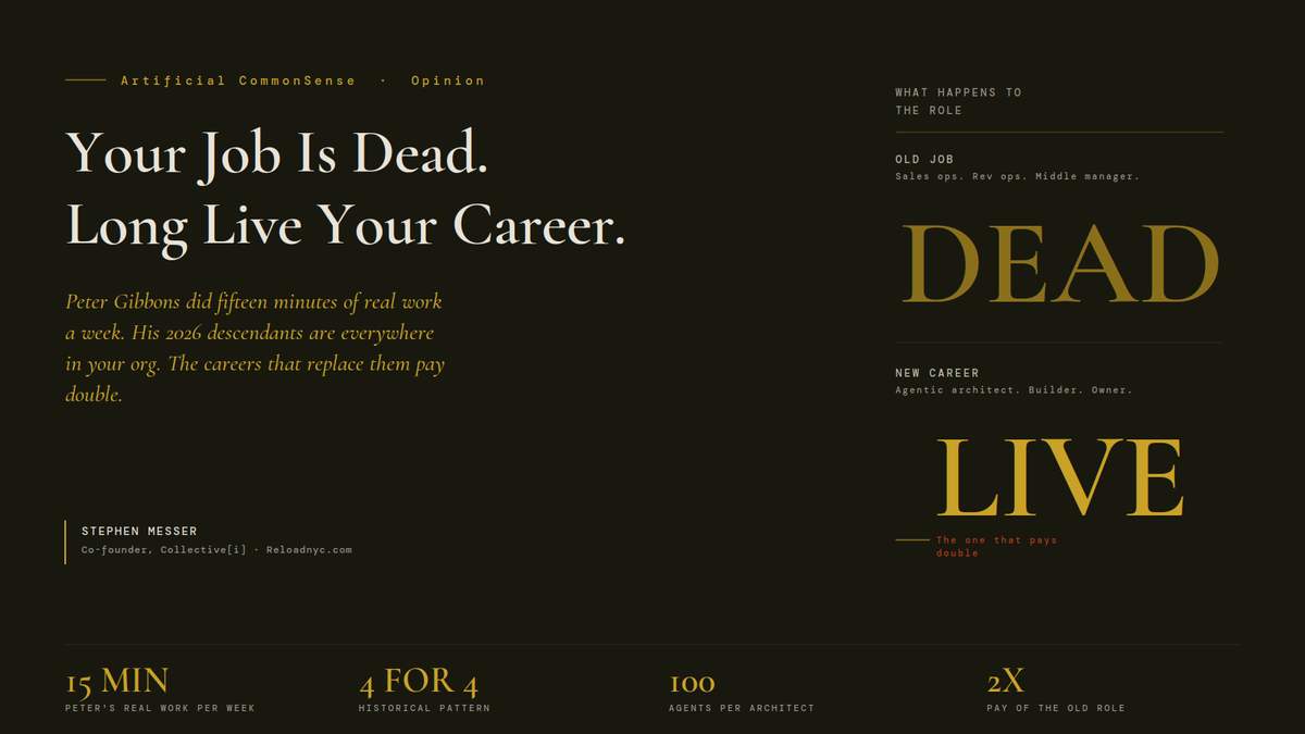 Your Job Is Dead. Long Live Your Career.