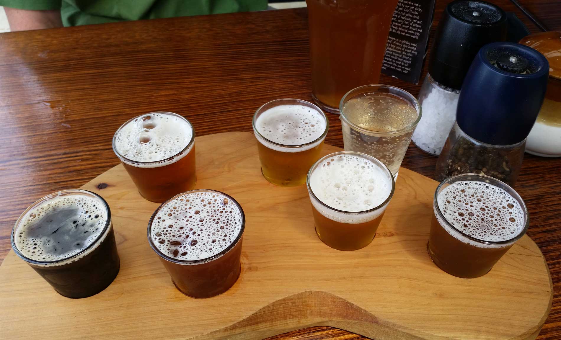 A tasting plate at the Forrest Brewery another place to visit near the Great Ocean Road in Summer