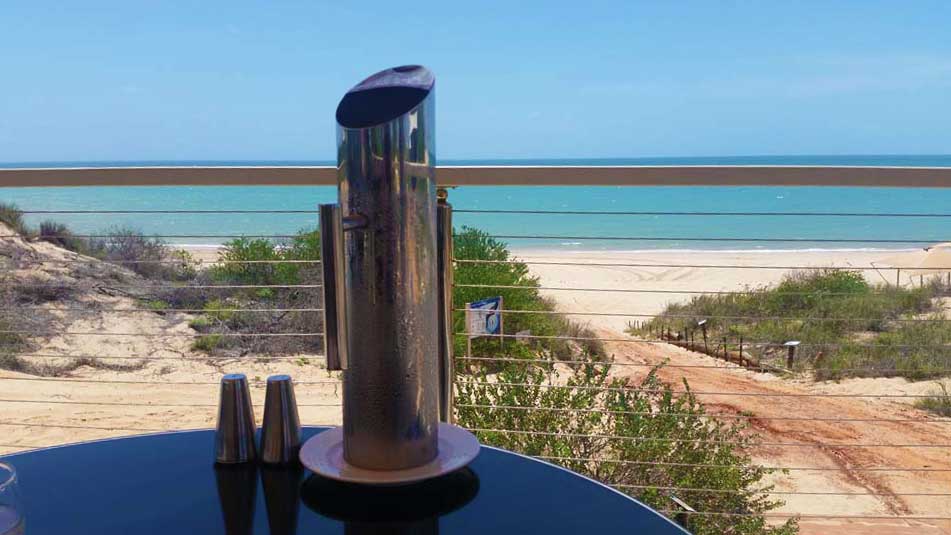 The view from our Table at Jacks Bar and Restaurant at Eco Eco Beach Resort 