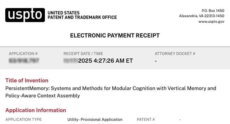 PersistentMemory: Systems and Methods for Modular Cognition with Vertical Memory and Policy-Aware Context Assembly