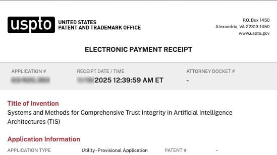 Systems and Methods for Comprehensive Trust Integrity in Artificial Intelligence Architectures (TIS)