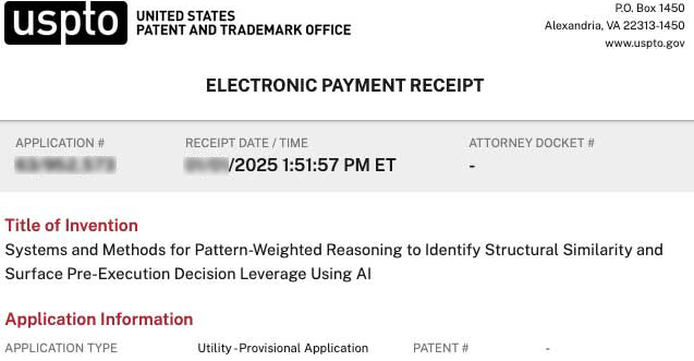 Systems and Methods for Pattern-Weighted Reasoning to Identify Structural Similarity and Surface Pre-Execution Decision Leverage Using AI