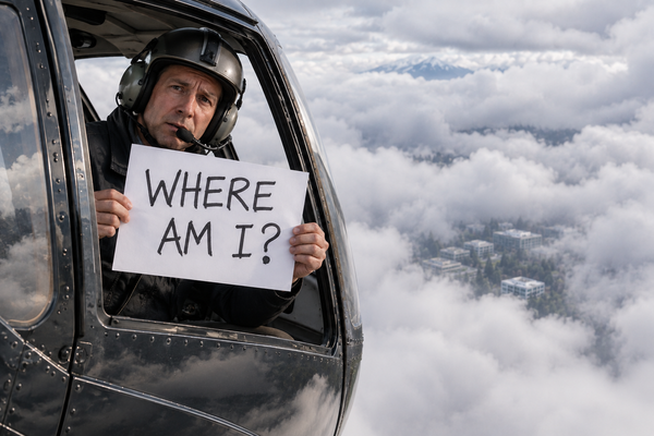 How is AI like a pilot lost above the clouds near Redmond, Washington?