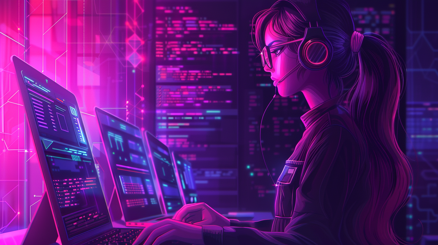 expert cyber threat intelligence analyst analyzing data as she conducts research for an intelligence report