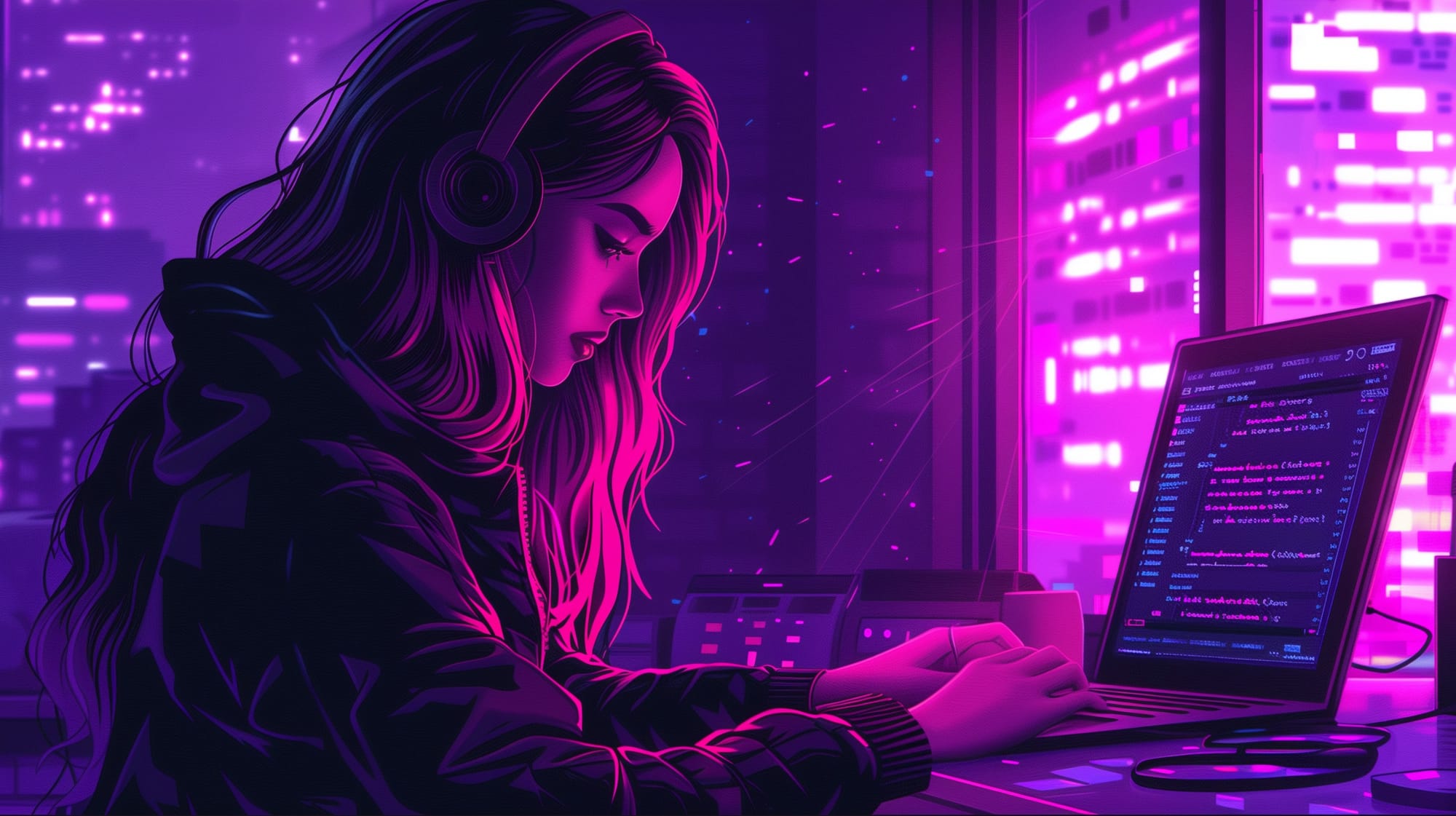 expert cyber threat intelligence analyst analyzing data as she conducts research for an intelligence report