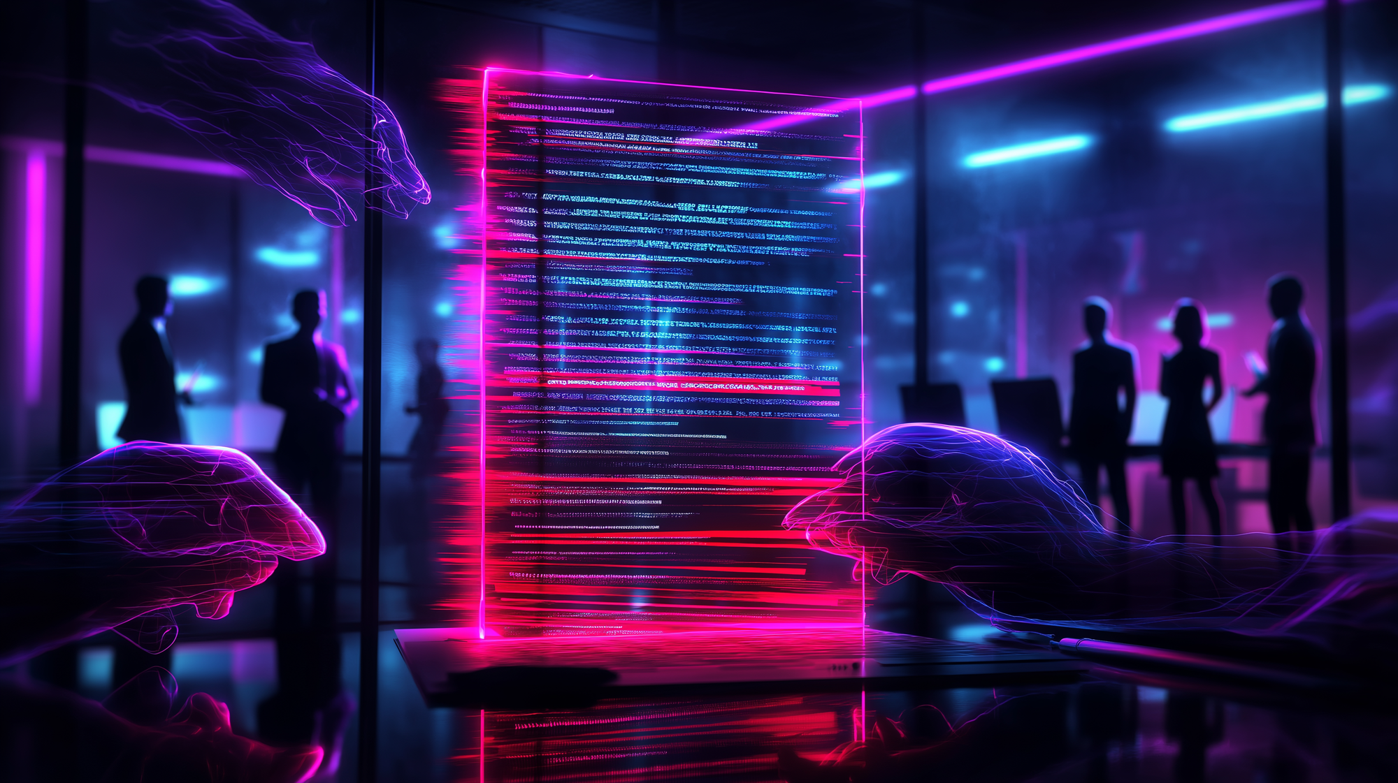 cyber threat intelligence report being edited by multiple invisible hands