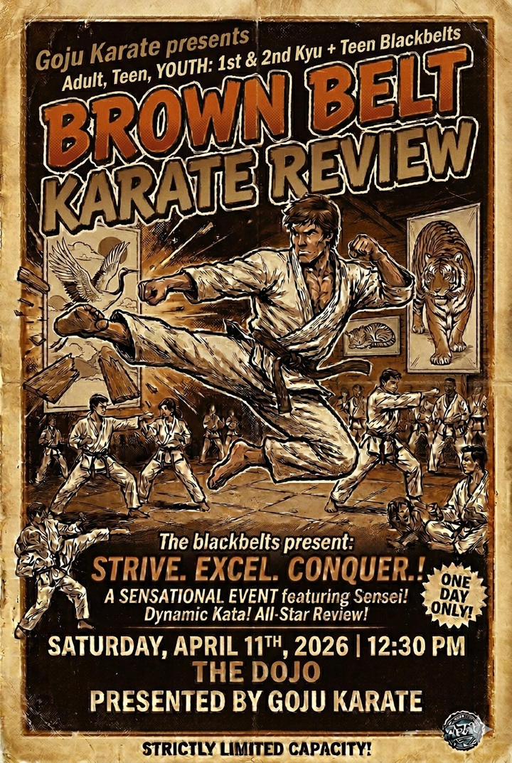 Advanced Brown Belt Review Class: Adults, Teens, Youth